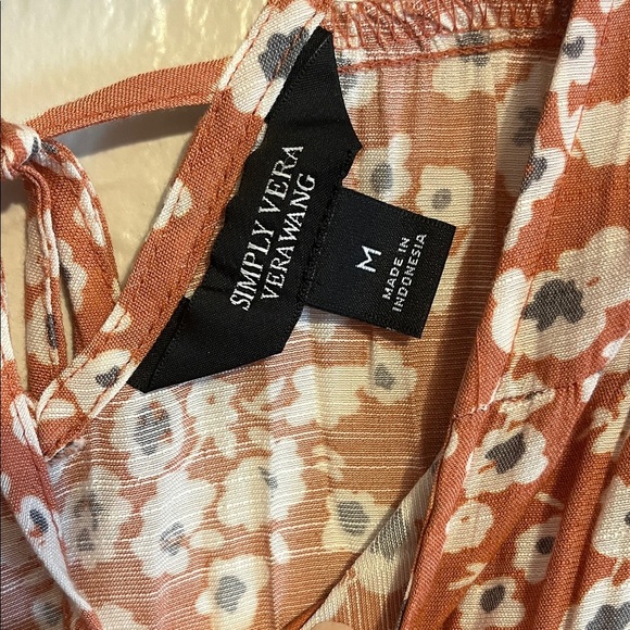 Simply Vera Vera Wang Flutter Sleeve Floral Midi Dress Medium - Picture 3 of 7